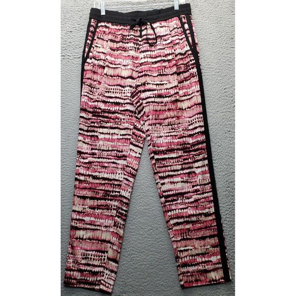 Calvin Klein Trouser Pants Womens Small Multi Geometric Stretch Drawstring Waist - Picture 1 of 7